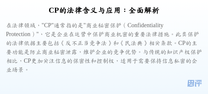 CP的法律含义与应用:全面解析
