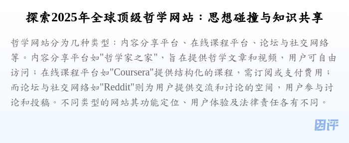 探索2025年全球顶级哲学网站:思想碰撞与知识共享