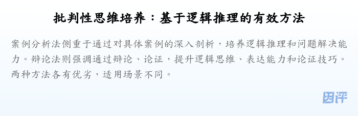 批判性思维培养:基于逻辑推理的有效方法