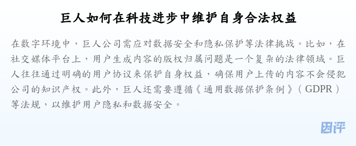 巨人如何在科技进步中维护自身合法权益