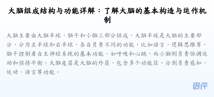 大脑组成结构与功能详解:了解大脑的基本构造与运作机制