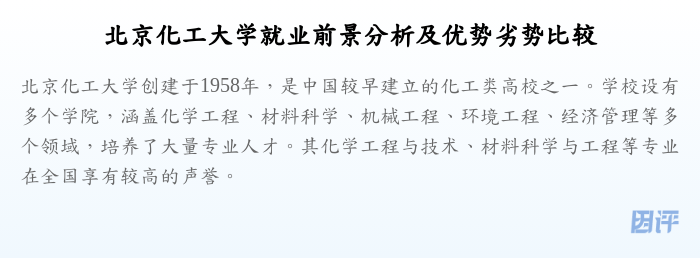 北京化工大学就业前景分析及优势劣势比较