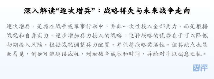 深入解读“逐次增兵”:战略得失与未来战争走向