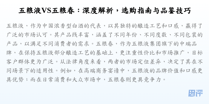 五粮液VS五粮春:深度解析,选购指南与品鉴技巧