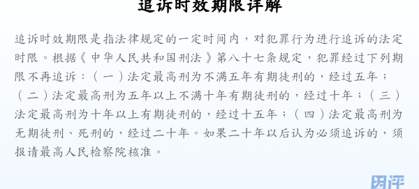 追诉时效期限详解
