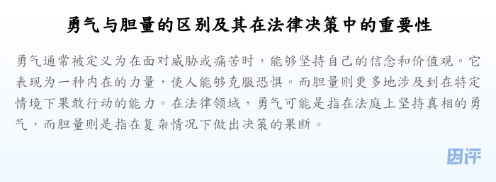 勇气与胆量的区别及其在法律决策中的重要性