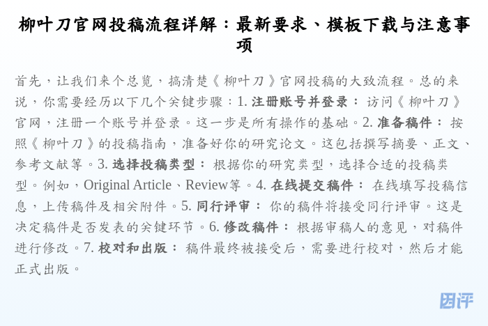柳叶刀官网投稿流程详解:最新要求、模板下载与注意事项