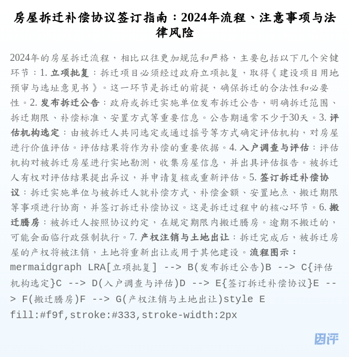 房屋拆迁补偿协议签订指南:2024年流程、注意事项与法律风险
