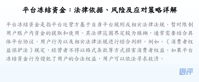 平台冻结资金:法律依据、风险及应对策略详解