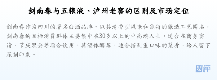 剑南春与五粮液、泸州老窖的区别及市场定位