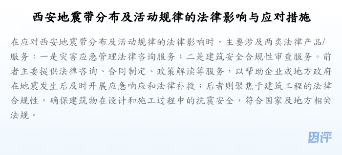 西安地震带分布及活动规律的法律影响与应对措施