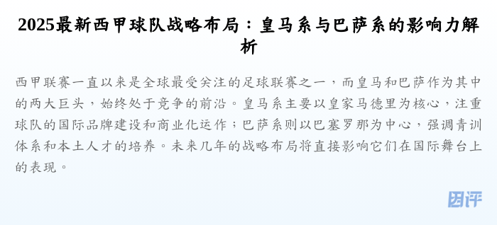 2025最新西甲球队战略布局:皇马系与巴萨系的影响力解析