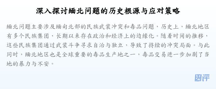 深入探讨缅北问题的历史根源与应对策略