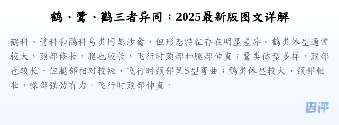 鹤、鹭、鹳三者异同:2025最新版图文详解