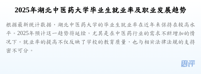 2025年湖北中医药大学毕业生就业率及职业发展趋势