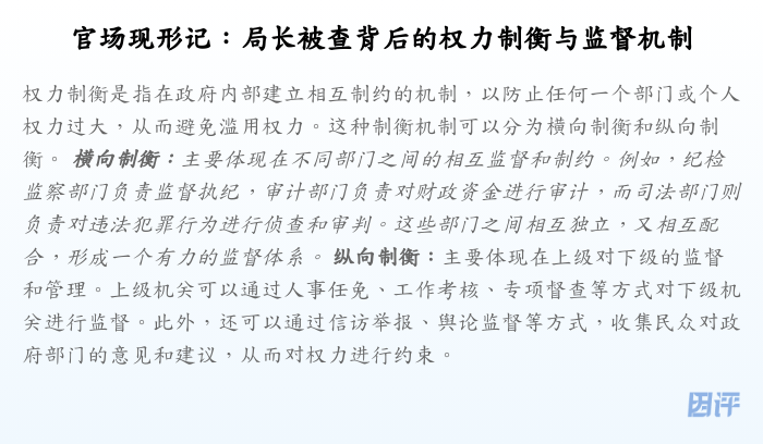 官场现形记:局长被查背后的权力制衡与监督机制