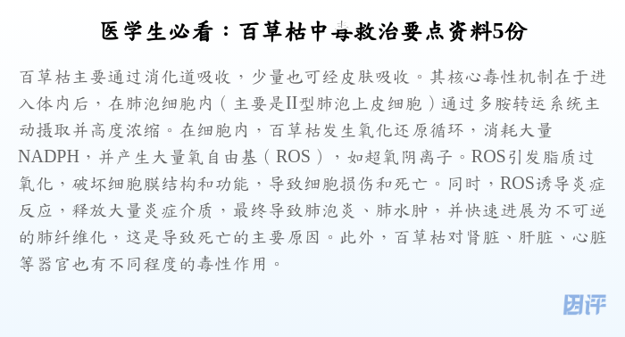 医学生必看:百草枯中毒救治要点资料5份