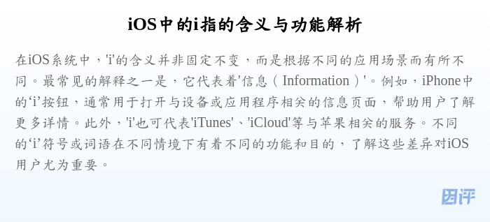 iOS中的i指的含义与功能解析