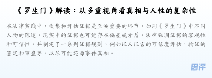 《罗生门》解读:从多重视角看真相与人性的复杂性