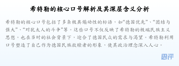 希特勒的核心口号解析及其深层含义分析