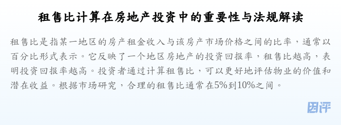 租售比计算在房地产投资中的重要性与法规解读