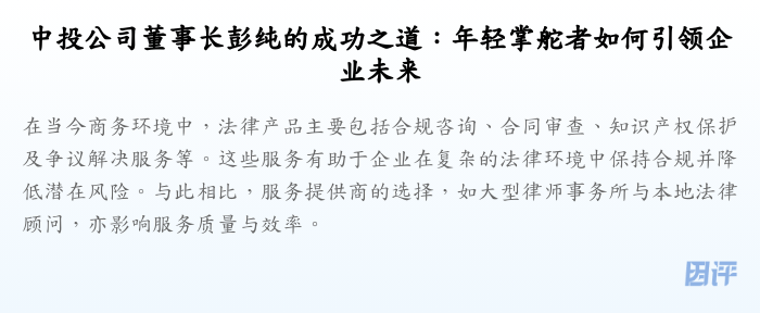 中投公司董事长彭纯的成功之道:年轻掌舵者如何引领企业未来