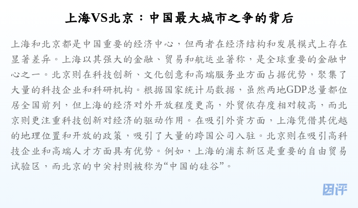 上海VS北京:中国最大城市之争的背后