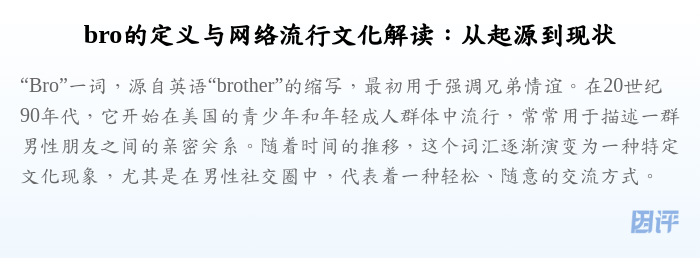 bro的定义与网络流行文化解读:从起源到现状