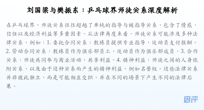 刘国梁与樊振东:乒乓球界师徒关系深度解析