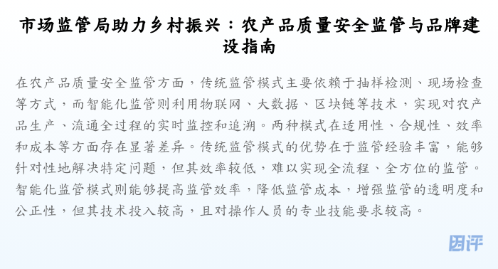 市场监管局助力乡村振兴:农产品质量安全监管与品牌建设指南