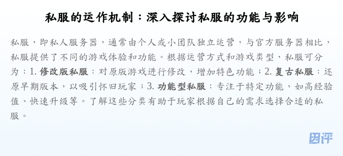 私服的运作机制:深入探讨私服的功能与影响
