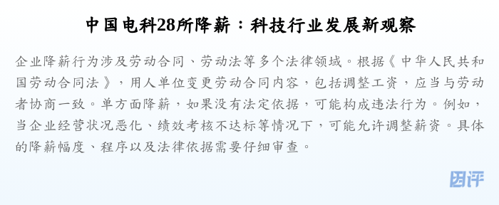 中国电科28所降薪:科技行业发展新观察