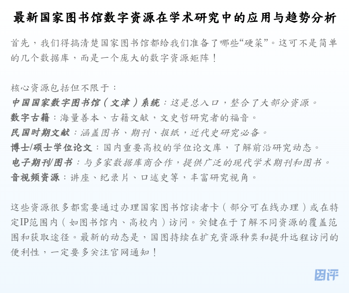 最新国家图书馆数字资源在学术研究中的应用与趋势分析