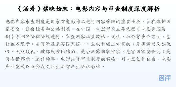 《活着》禁映始末:电影内容与审查制度深度解析