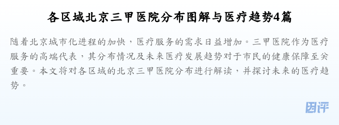 各区域北京三甲医院分布图解与医疗趋势4篇