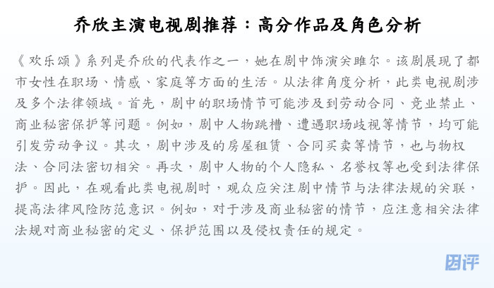 乔欣主演电视剧推荐:高分作品及角色分析