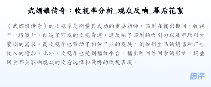 武媚娘传奇:收视率分析_观众反响_幕后花絮