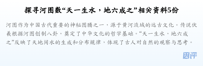 探寻河图数“天一生水,地六成之”相关资料5份
