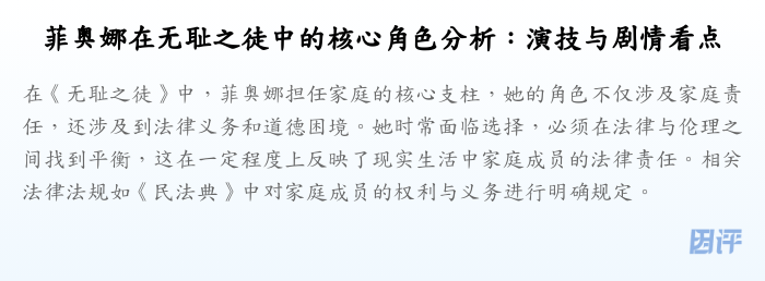 菲奥娜在无耻之徒中的核心角色分析:演技与剧情看点