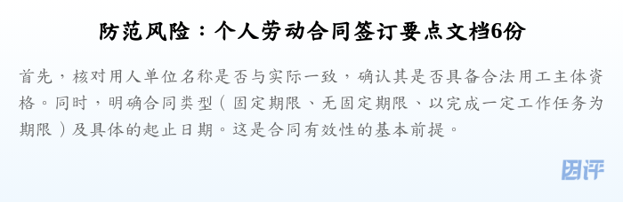防范风险:个人劳动合同签订要点文档6份