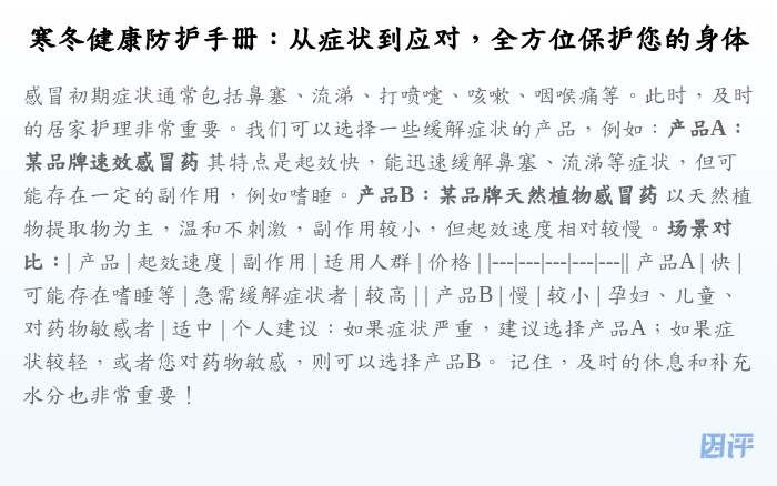 寒冬健康防护手册:从症状到应对,全方位保护您的身体