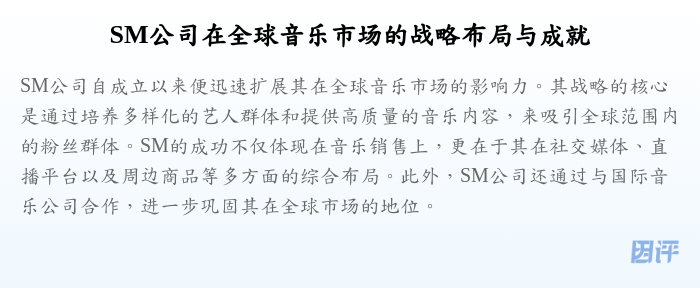 SM公司在全球音乐市场的战略布局与成就