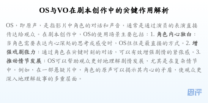 OS与VO在剧本创作中的关键作用解析