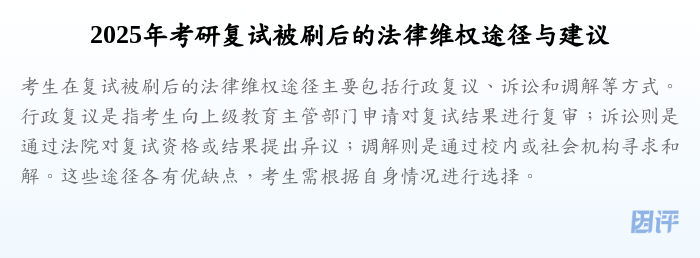 2025年考研复试被刷后的法律维权途径与建议