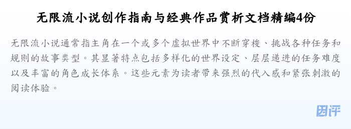 无限流小说创作指南与经典作品赏析文档精编4份