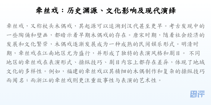 牵丝戏:历史渊源、文化影响及现代演绎