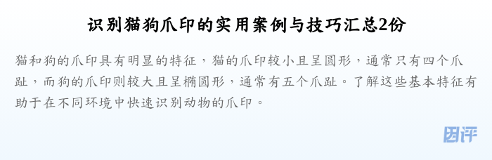 识别猫狗爪印的实用案例与技巧汇总2份