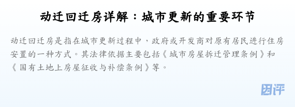 动迁回迁房详解:城市更新的重要环节