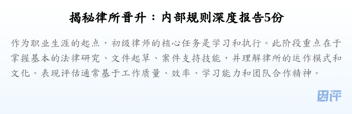 揭秘律所晋升:内部规则深度报告5份