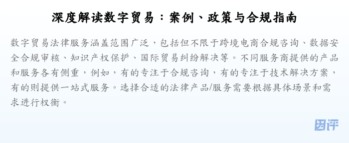 深度解读数字贸易:案例、政策与合规指南